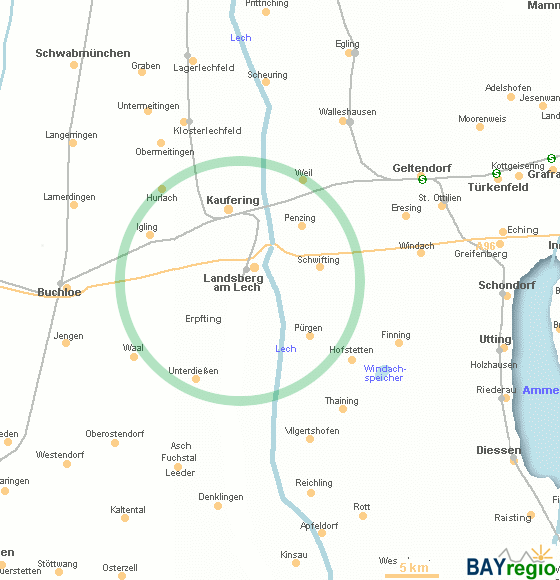 map of Landsberg am Lech